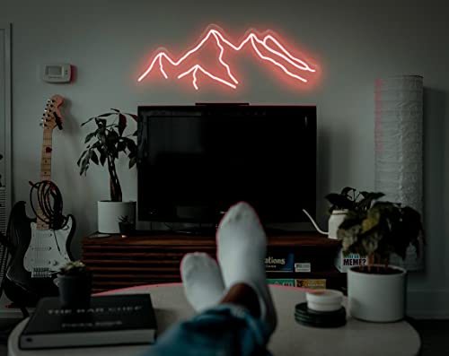 Image of LED Decorative Lights USB Mountains Sunrise Sunset Led Neon Signs Home Decoration Wall Art Holiday Gift Brightness Adjustable 16.5''x9.5''