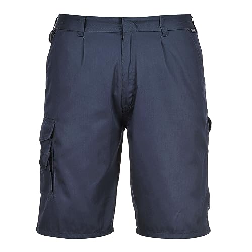 Image of Portwest Combat Shorts Construction Work Wear Pants Proctection Safety Clothing, X Large Navy