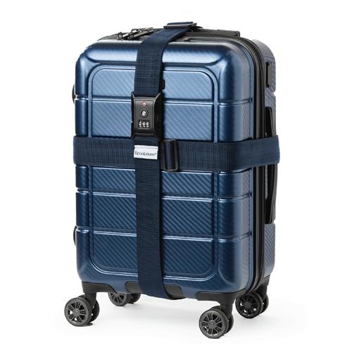 Image of Brookstone Luggage Strap - 2-in-1 TSA-Approved Expandable Luggage Straps for Suitcases with Keyless 3-Digit Combination Lock, Size One Size, Blue