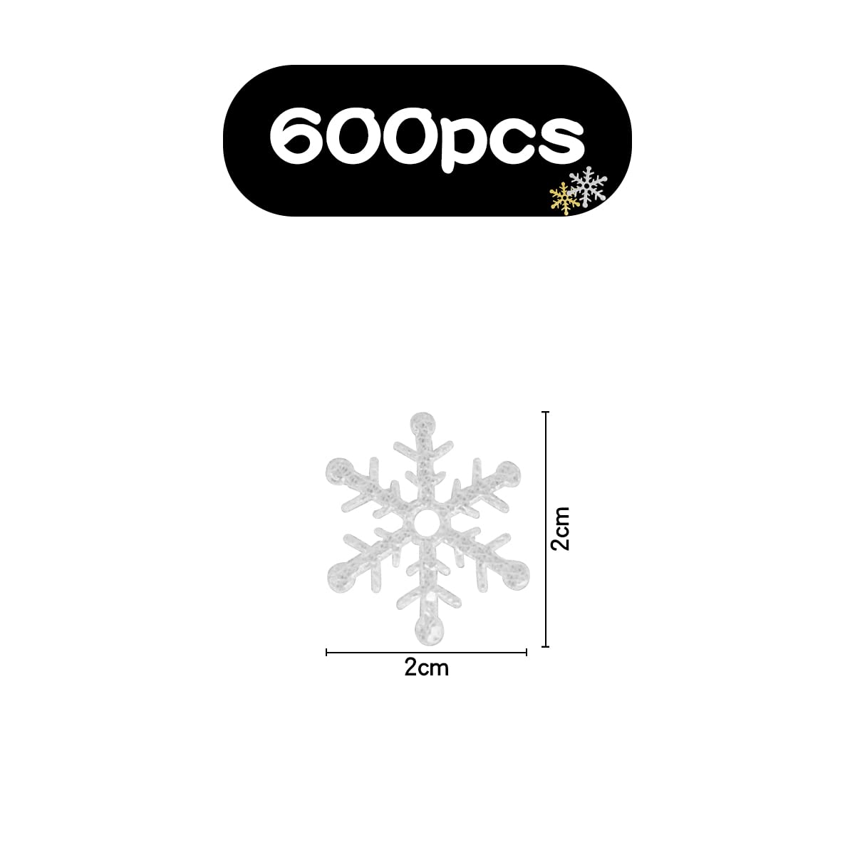 Jagowa 600PCS Tiny Glitter Snowflake Christmas Decoration Ornaments Shimmer Artificial Snowflake Winter Christmas Party Wedding Decor - Image 2