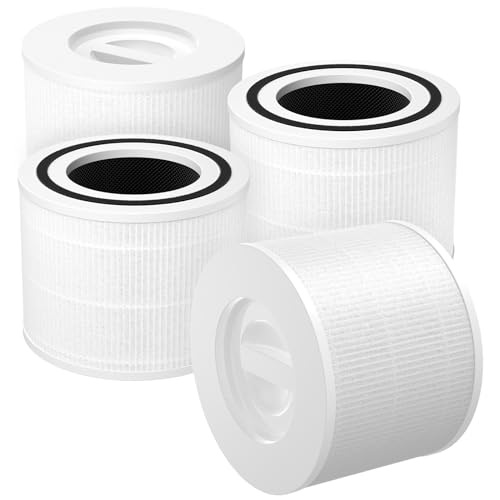 Core P350 Pet Care Replacement Filter for LEVOIT Core P350 Core 300 Air Purifier, 3-in-1 HEPA Filter Replacement, Part # Core P350-RF, 4 Pack