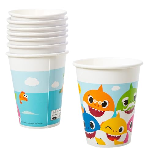 Procos Baby Shark Paper Cups – 8 fl oz FSC-Certified Disposable C...