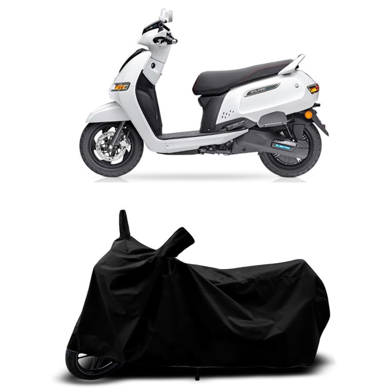 Image of DUFFEL-All Two Wheeler Bike /Scooty Body Cover Used for TVS iQube Electric Heat Protectio /Water Resistance /UV-Rays /Birds Dropping /Scratchproof /Dust Proof /Waterproof All Variants [Black]