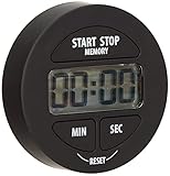 TFA Dostmann Digitaler Timer und Stoppuhr, 38.2022.01, klein und handlich, magnetisch, mit Memory-Funktion, schwarz,L 55 x B 17 x H 55 mm