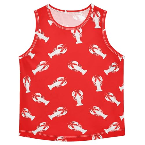 J JOYSAY Crawfish Red Cartoon Boys Tank Top Sleeveless Muscle Shirts Quick Dry Kids T-Shirts 3-15T