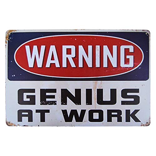 Image of Zesta Bathroom Decor Items Washroom Decor Tin Sign | Aesthetic Posters Wall Poster for Bedroom | Magnetic Cafe Decoration Items / Restaurant Decorations Items | Quirky Home Decor Bar Accent - Genius at work