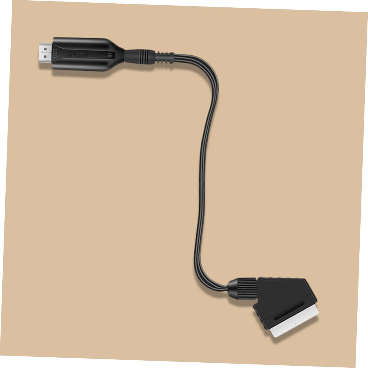 SHINEOFI 5 Pezzi Convertitore Video Scart Adattatore Audio e Video per Tv Vhs e Dvd Design Compatto e Alimentato Tramite USB Consumo