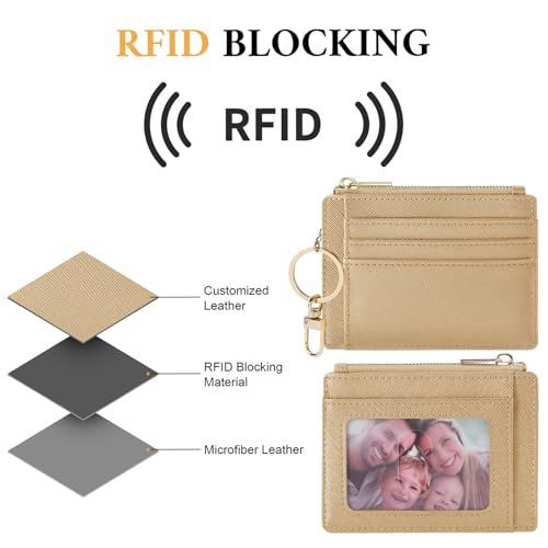 Image of Sodsay Card Case Slim Front Pocket Wallet for Women Credit Card Holder with Keychain | Slim, Front Pocket, Credit Card Holder, with Keychain
