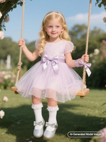 Image of PHIRAMIN Toddler Flower Girl Dress Shoes - Little Girl Mary Janes Flats Wedding
