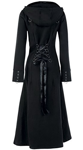 Womens Raven Coat Black Gothic Full Length Long Steampunk2
