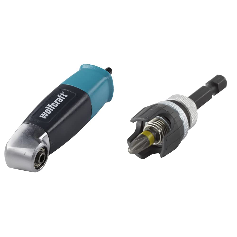 Renvoi d'angle à 90° pour visseuse sans fil wolfcraft 4688000 et adaptateur de vissage 6 pans