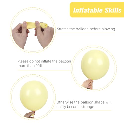 Image of RUBFAC 129pcs Pastel Yellow Balloons Different Sizes 18 12 10 5 Inches Light Yellow Balloons for Happy Birthday Wedding Anniversary Baby Shower Easter Garland Arch Party Decoration