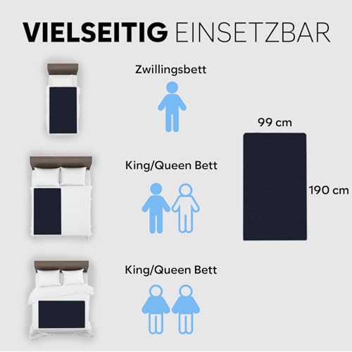 Adamson B10 kühlende Matratzenauflage – Twin 190x100 cm – 100% Baumwolle – Kühlmatte Bett für ruhigen, erholsamen Schlaf – Ideal für heiße Schläfer – Energiesparendes Design