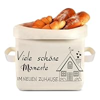 Johiux Groß Brotkorb Einzugsgeschenk für Viele schöne schöne Momente IM NEUEN ZUHAUSE, Brötchenkorb als Richtfest Geschenk,Einweihungsgeschenk,Umzug in ein Neues Zuhause,Neue Wohnung