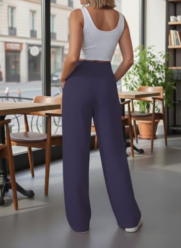 Image of GRECIILOOKS Trousers for Woman | Womens High Rise High Waist Flared Korean Style | Formal Pant for Women Office Wear| Track Pants for Womans Elegant for College & Events (Available in Plus Size)