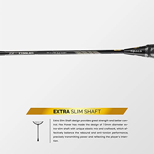 Image of Apacs Z-Ziggler (Unstrung, 38 LBS Max Tension) 6.4mm Slim Shaft | Made in Vietnam | 100% Japanese Graphite Badminton Racket with Free Full Cover | G2-4 1 /8 inches (Orange)
