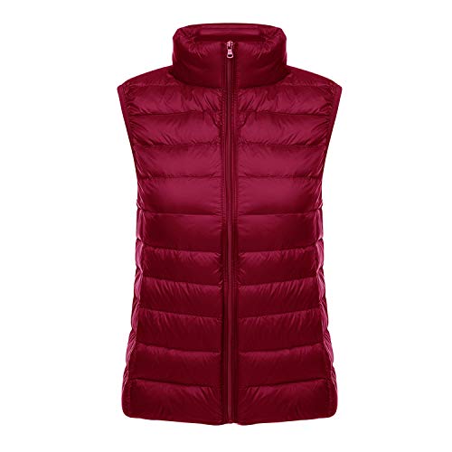 LAEMILIA Gilet Duvet Femme Doudoune sans Manche Col Roulé Grande Taille Veste Légère Automne Hiver Blouson Casual Compressible avec Sac de Rangement Couleur...