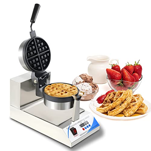 Yooyist Commercial Electric Round Waffle Maker Nonstick Rotated With Led Temperature And Time Control Suitable For Bakeries Snack Bar Family #TOP8