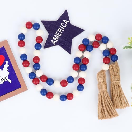 4thofjulywoodbeadsgarlandindependencedaytieredtraydecorationsfarmhousebeadgarlandwithtasselsformemorialdaydecoration Urban Country Home Decor 4th of july wood beads garland independence day tiered tray decorations farmhouse bead garland with tassels for memorial day decoration urban country home decor