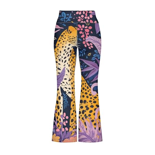 Kid Cute Print Workout Leggings Flare Yoga Pants Summer Long Soft Stretchy Girls High Waist Bell Bottom Trouser2