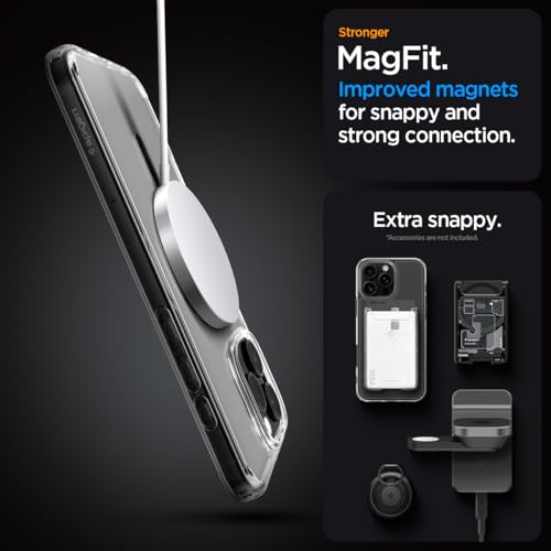 Image of Spigen Ultra Hybrid MagFit Back Cover Case for iPhone 16 Pro, MagSafe Compatible, Air Cushion Technology - PC+TPU | Carbon Fiber