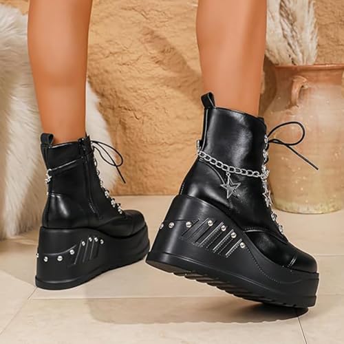 Image of Ulalaza Women Mary Jane Dress Pumps Lolita Shoes Cute Platform Gothic Double Ankle Strap Round Toe Chunky Heel Uniform Pumps Shoes Perfect for School Party Business Work Dance Date Night Club