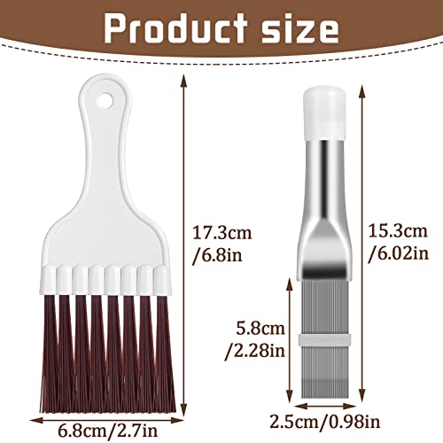 4 In 1 Set Air Conditioner Condenser Fin Comb, 2 Ac Coil Cleaner Stainless Steel Fin Comb With 2 Evaporator Radiator Cleaning Whisk Brush #TOP1