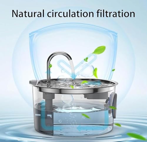 Fuente de agua para gatos y perros acero inoxidable 3.2l miniatura 3