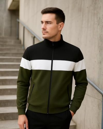 Image of Men's Lightweight Windcheater Zipper Jacket - Gym, Rider Winter Jacket for Men - Thin Wind Sheeter Zip-up Sports Jacket for Man