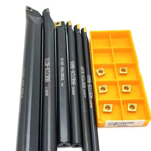 Juego de herramientas de torno con porta y 10 insertos de carburo miniatura 6