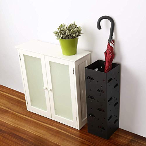Image of INDIAN DECOR 509712 Umbrella Stand and Rack for Canes, Walking Sticks - Free Standing Indoor Holder for Home, Office - Stylish, 100% Metal, Rustproof, Black