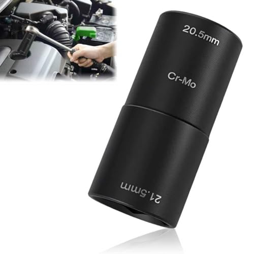 20.5 mm 21.5 mm Double Head Wheel Nut Socket,1/2 Inch Drive Wheel Nut Spanner,Chrome Molybdenum Steel Impact Wrench Tool,Universal Lug Nut Socket,Compatible with Ford Land Rover (20.5mm x 21.5mm)