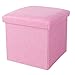 Fußstütze Aufbewahrung Fußhocker Klappbarer Würfelhocker Sitz Aufbewahrungsbox Fußstütze Schuhbank Geeignet für Terrasse Flur Schlafzimmer-Rosa-30x30x30cm (12x12x12inch)