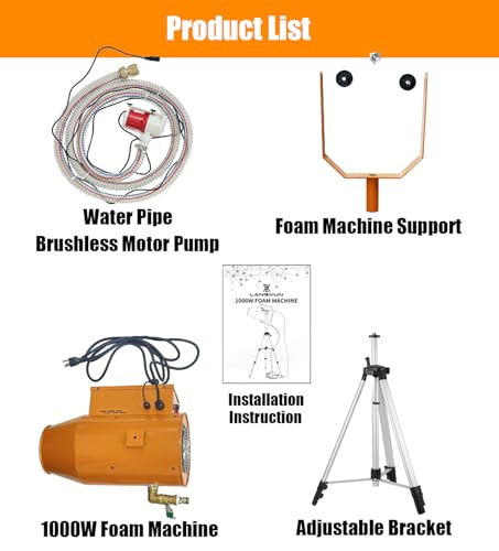 LANGXUN 1000W Summer Foam Party Machine, Kids Water Play Foam Blaster with Super Soaker Nozzles - Outdoor Pool Party Foam Cannon for Backyard, Splash Pad, Summer Camp