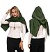 Women Men Fashion Shaw Vintage Goth Costume Scarf Cape Multifunctional Hooded Cowl Medieval Cape Shawl Scarfs（Green）