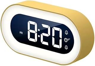 Reloj electrónico funcional para dormitorio con función de repetición y pantalla luminosa para una fácil lectura (amarillo)