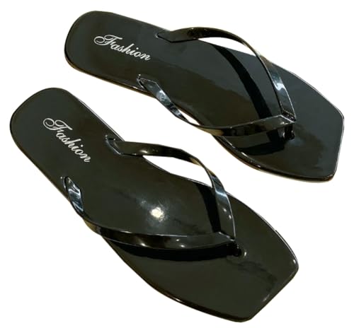 Women’s Flat Flip Flops Versatile Solid Color Indoor Outdoor Non-slip Slippers Summer Pool Beach Cozy Slip-on Sandals