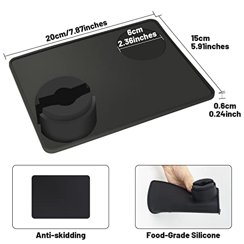 USEAMIE Espresso Tamper Mat with Portafilter Holder Tamper Station, view 4