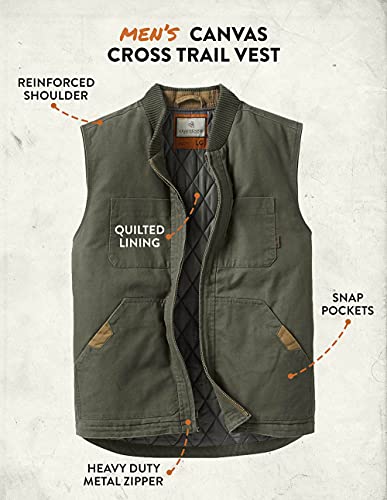 Legendary Whitetails Men's Standard Canvas Cross Trail Vest, Army, Small #TOP4