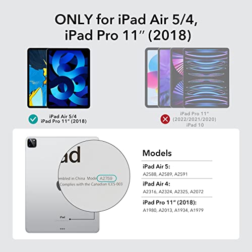 Image of ESR iPad Air 5 /4 Case, Pro 11 Case, Magnetic Attachment, Auto Sleep /Wake, Slim Silky Cover, 2 Stand Modes, Pencil 2 Compatible, Marine Blue