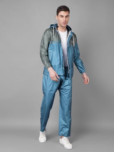 Image of Dollar Rainguard Men's PVC Full Sleeve Solid Raincoat with Adjustable Hood and Pocket