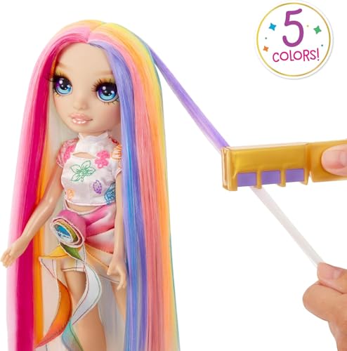 Rainbow High Hair Chalk & Style Doll - Amaya - 28 cm Doll in Rainbow Colours, Washable Hair Chalk, Dye, Style, Play, Rinse & Repeat, for Children from 4 to 12 Years