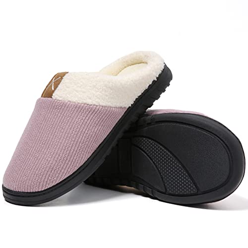 PLMOKN Slippers for Women Indoor Outdoor Like Wool Shoes With Memory Foam Ladies Fuzzy House Bedroom Pantuflas Para Mujer,XTé¦èè²-42/43