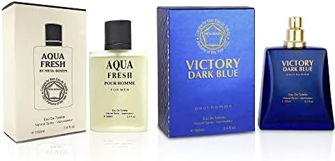J & H VARIETY PERFUME META-BOSEM Aemen/Victory Dark Blue, Eau de Toilette Natural Spray Cologne for Men, Wonderful Gift, Aromatic and Woody, Daytime and Casual Use, 3.4 Fl Oz/100 Ml Each (Pack of 2)