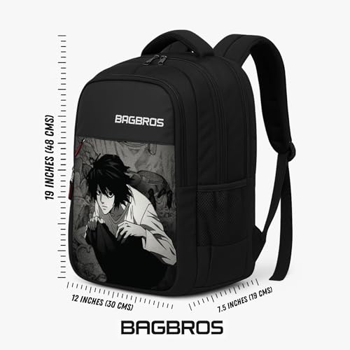 Image of Bagbros Anime Printed Backpack Death Note L Printed Laptop Bagpack | 30L Death Note Anime Printed L Death Note Anime Printed Backpack Multi-Storage Backpack,Laptop Bags,School Bags,College Bags