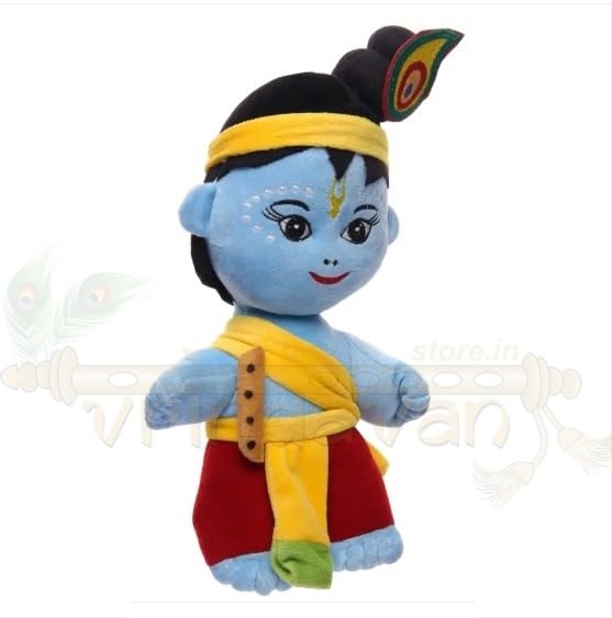 Image of Krishna Soft Toy Plush Laddu Gopal Kanha Ji Stuffed Doll for Kids & Babies Soft and Washable Kanha Krishna Toy for Janmashtami, Religious Festivals, Devotional Play & Gifting