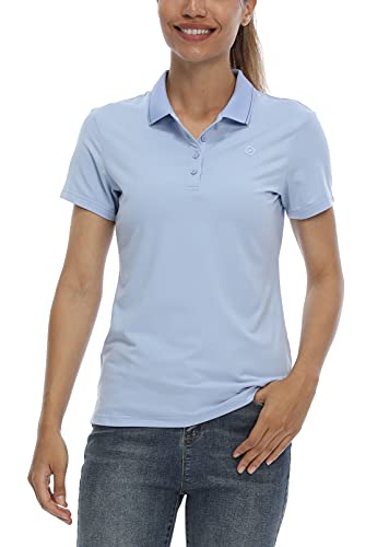 Polo de golf pour femme bleu XL anti-UV respirant et maillot de sport manches courtes