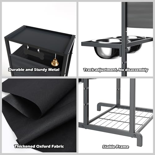 Elevated Dog Bowls, Height Adjustable Raised Dog Bowl Stand (4.5'' to 12''), Organizer Bowl Holder for Large Medium Dogs by SHAINFUN - Image 6