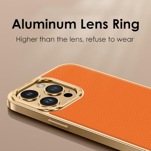Cadre de placage iPhone 13 Pro et étui en cuir véritable violet pour offrir - 3