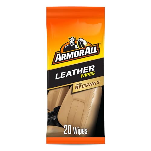 Armor All Leather Wipes With Beeswax Biodegradable Leather Car Cleaning Interior Wipes 20 Count Flat Pack